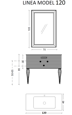 Тумба Boheme Linea 120 белая + Золото 842-120-WG