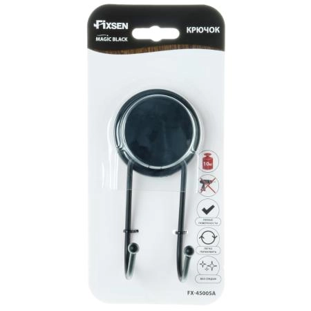 Двойной крючок для ванной FIXSEN MAGIC BLACK FX-45005A, черный