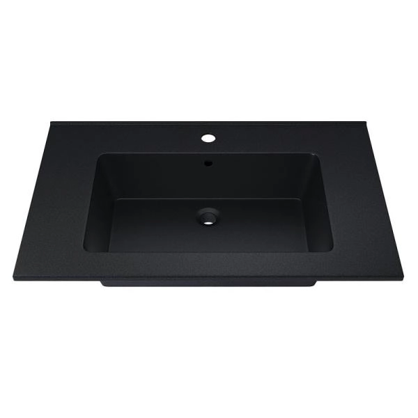 Раковина кварцевая Uperwood Parma Quartz, 75 см, черная матовая, космос