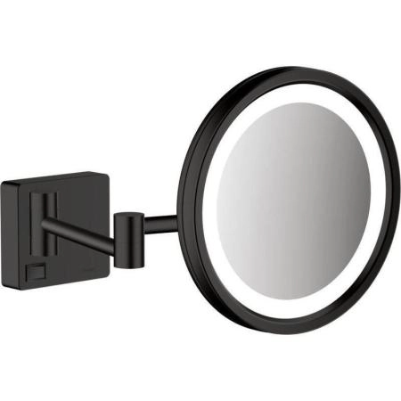Косметическое зеркало Hansgrohe 41790670 AddStoris D160 мм, х3, с LED подсветкой, 220V черный матовый
