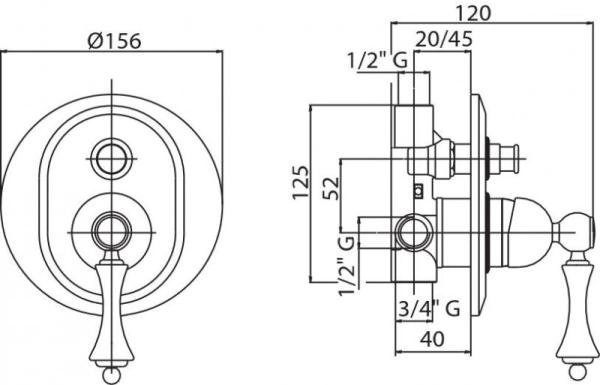 Смеситель CEZARES MARGOT-VDIM-01-Bi для душа,хром