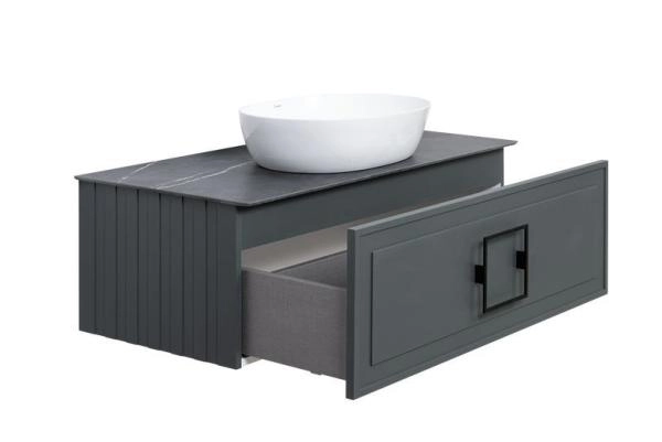 Тумба под раковину LA FENICE Cubo Grigio серый 100 FNC-01-CUB-G-100 серый матовый зелёный матовый