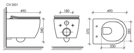 Подвесной унитаз PLAY Rimless