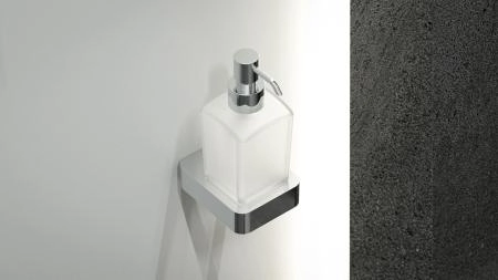 Держатель с дозатором жидкого мыла матовое стекло;  ARTWELLE Regen 8333 хром