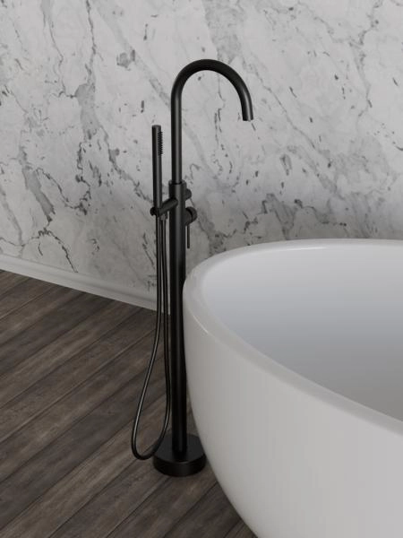 Смеситель KNOTLOR ECLIPSE SS-27/BL, напольный черный