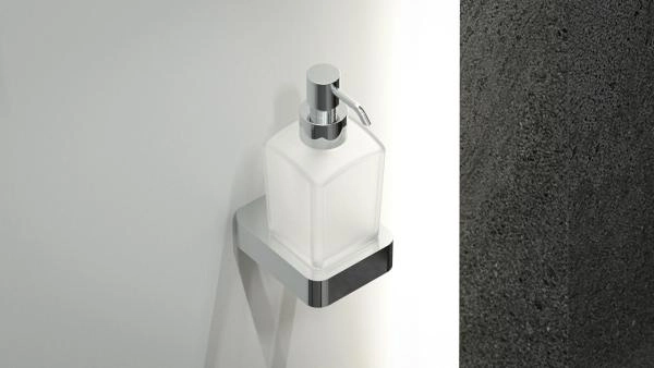 Держатель с дозатором жидкого мыла матовое стекло;  ARTWELLE Regen 8333 хром