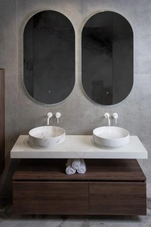 Раковина накладная Boheme SOLE Corian 400*130 Calacatta 801-CLCT