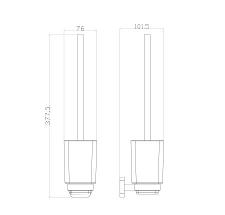 Туалетный ершик в комплекте WONZON & WOGHAND STILL, Хром (WW-6629)
