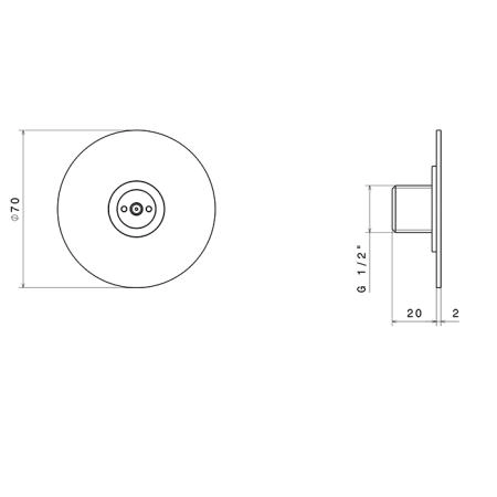Newform Atomizer Jets Форсунка круглая из латуни D=70мм, цвет: хром / carbon satin