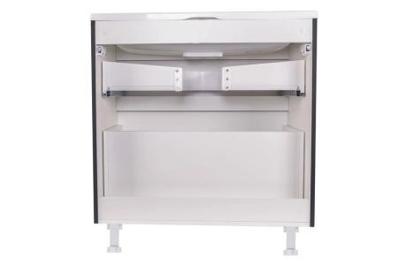 Тумба напольная Style Line Бергамо мини 80 (2 ящ.) Люкс антискрейтч черный, PLUS