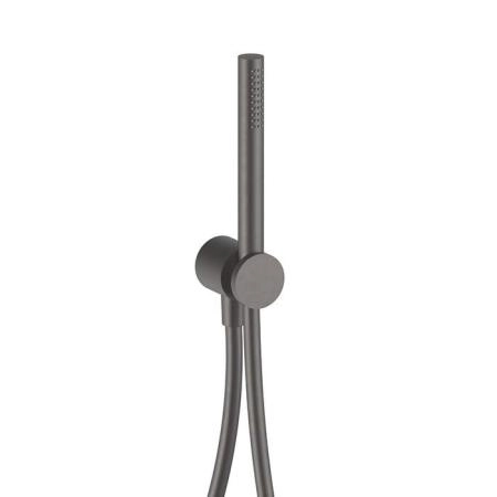 Fantini AF/21 Душевой набор: вывод воды на 1/2”, шланг 150 см, ручная лейка FIT, держатель для лейки, цвет: Matt Gun Metal PVD
