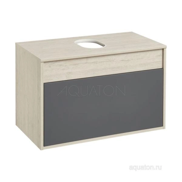 Тумба под раковину AQUATON Лофт Урбан 65 серый графит, дуб орегон 1A254001LQX60
