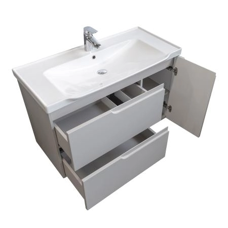 Тумба с раковиной Comforty Сидней-100 00-00022768CF серый шелк с раковиной CF188057-100