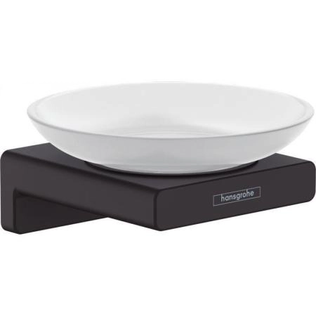 Мыльница Hansgrohe 41746670 AddStoris металл/матовое стекло черный матовый