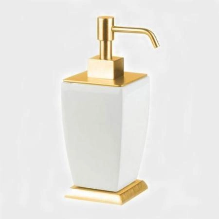 Снято Gessi Mimì дозатор для жидкого мыла настольный, белый композитный материал, цвет Gold CCP