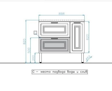 Тумба Style Line Elfante Альба (2 ящ./корзина) Барселона 90 Левая, Люкс, белый, PLUS универсальная
