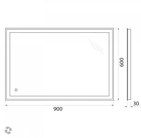 Зеркало Belbagno SPC-GRT-1200-800-LED-TCH Led подсветка, сенсор 1200x30x800