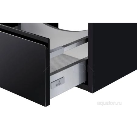 Тумба под раковину Aquaton Римини 1A226601RN950 60 с ящиком черный глянец