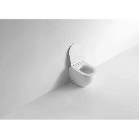 Унитаз CeramaLux NS-3176 56 см приставной безободковый микролифт