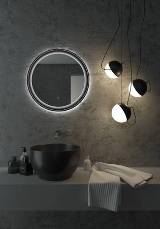 Зеркало Континент Planet black D1000 LED подсветка 6000К бесконтактный сенсор  димир ,Soft touch ЗЛП683