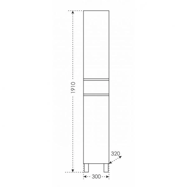 Шкаф-пенал СаНта Марс 30, 700247, напольный