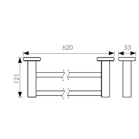 Держатель полотенца(прямой) 2-х уровневая KAISER (KH-4708) бронза