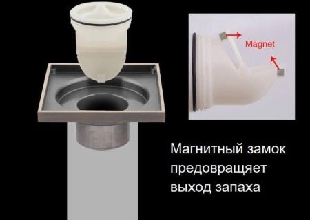 Душевой трап Gappo G81004-4 бронза 100x100мм