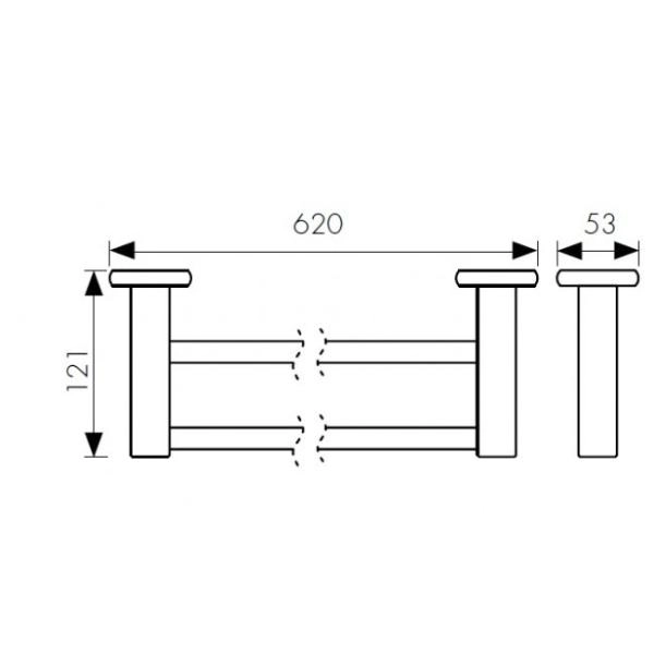 Держатель полотенца(прямой) 2-х уровневая KAISER (KH-4708) бронза