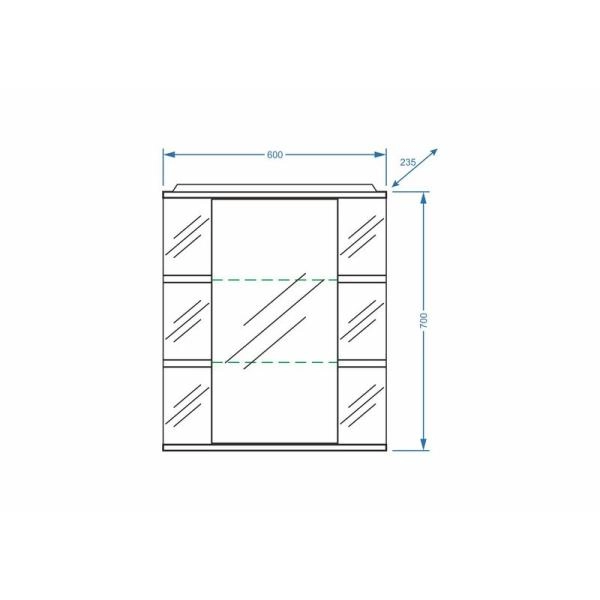 Зеркало-шкаф Stella Polar Лаура 60/С, правое