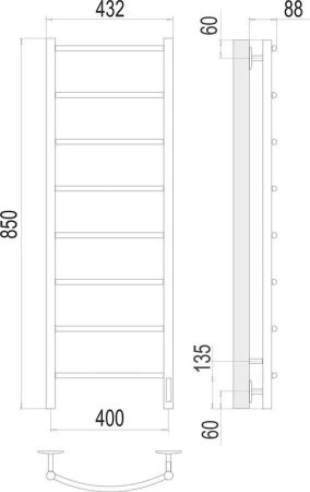 Полотенцесушитель Terminus Классик П8 400х850 электро
