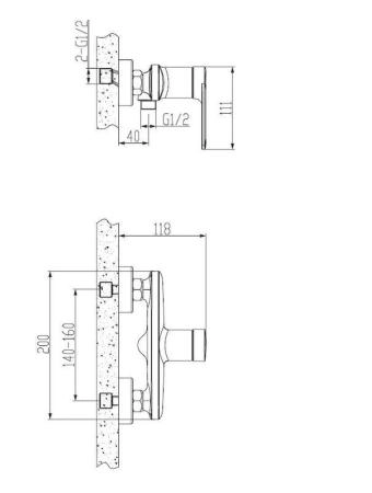 Смеситель для душа ESKO BAKU BK 80 хром