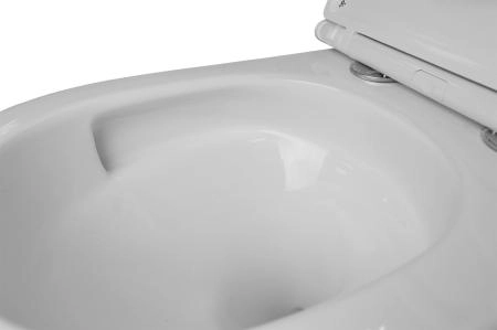 Унитазы Azario Унитаз подвесной безободковый Azario Grado AZ-0046-UQ3 с тонкой крышкой микролифт (Система смыва торнадо)