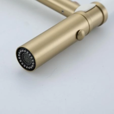Смеситель GAPPO G4098-23 для кухни с гибким изливом, золотой сатин