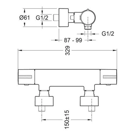 Смеситель Jacob Delafon TOOBI E8991-CP для душа термостат хром