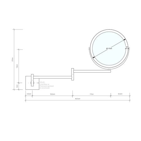 Decor Walther SP 28/2/V Косметическое зеркало 17см, подвесное, увел. 5x, цвет: хром