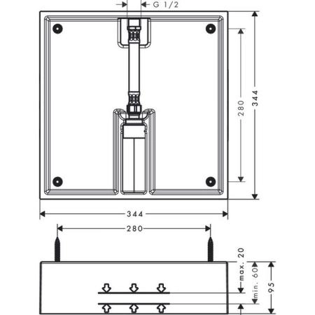 Скрытая часть Hansgrohe Raindance E 400 1j. 26254180 хром