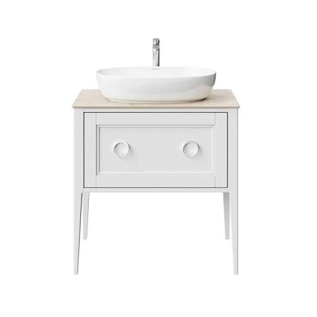 Kerama Marazzi Plaza Classic Тумба напольная 80см, 1+1 ящик, цвет: белый матовая