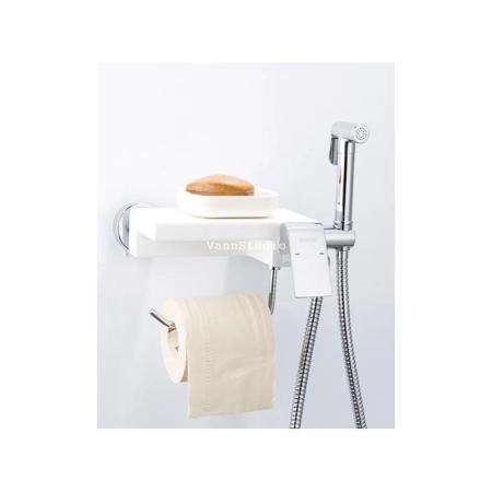 Гигиенический  душ Gappo G7296 c бумагодержателем, хром белый