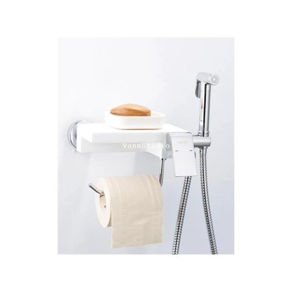 Гигиенический  душ Gappo G7296 c бумагодержателем, хром белый