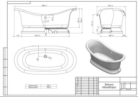Ванна Astra-Form Мальборо белая 190х87