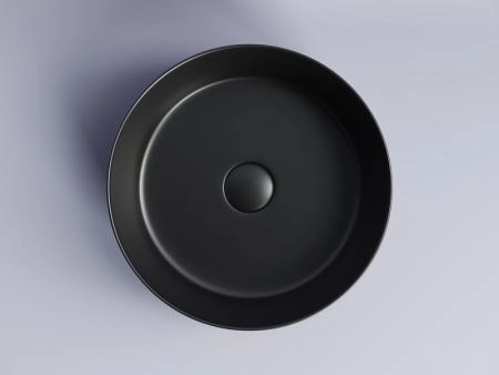 Умывальник чаша накладная круглая (цвет Черный Матовый) Element 358x358x137мм