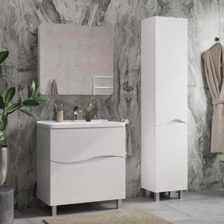 Пенал для ванной напольный Volna 40 белый глянец