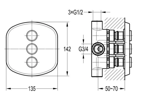 Смеситель CEZARES GLOBO-F-DEV3-B-01 для душа,хром