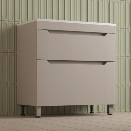 Тумба напольная Style Line Остин под раковину Фортуна 80 2 ящ крем эмаль PLUS