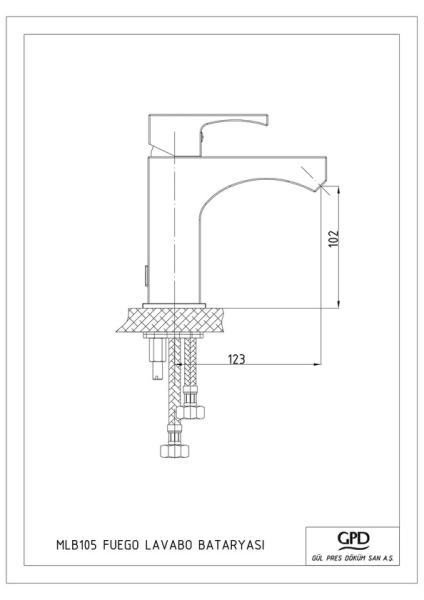 Смеситель для раковины GPD FUEGO MLB105 хром