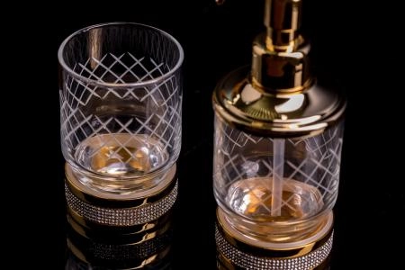 Настольный Стакан Boheme ROYALE CRISTAL BLACK GOLD 10931-G-B