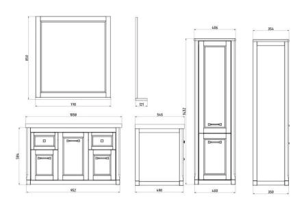 Тумба Толедо 105 ASB Woodline Капучино подвесная без раковины