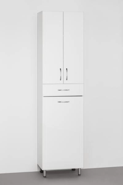 Пенал для ванной Style Line Эко Стандарт 48 с бельевой корзиной напольный с ящиком