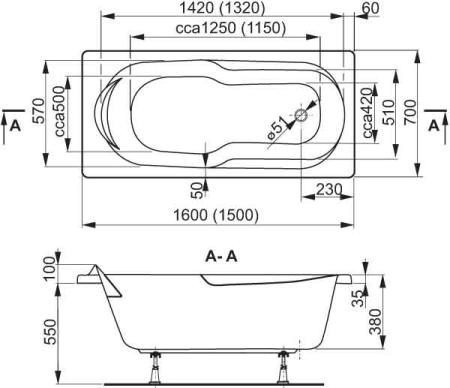 Ванна Vagnerplast Nymfa VPBA157NYM2E-04 150x70 см акриловая
