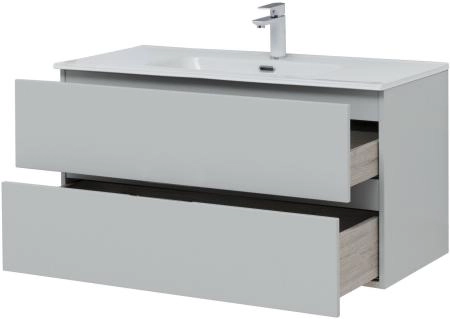 Тумба под раковину Aquanet Алвита New 100 2 ящика, серый